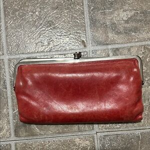 HOBO Red Leather Wristlet Clutch